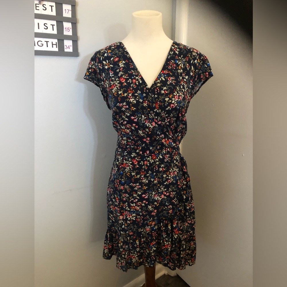 J. Crew Navy Floral Mini Dress